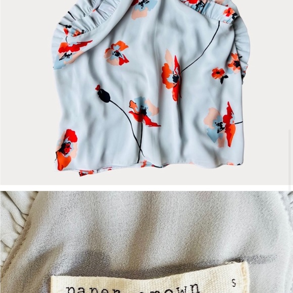 NWOT Anthropologie x Paper Crown Floral Cami Ruffle Top - Size Small - Picture 4 of 4